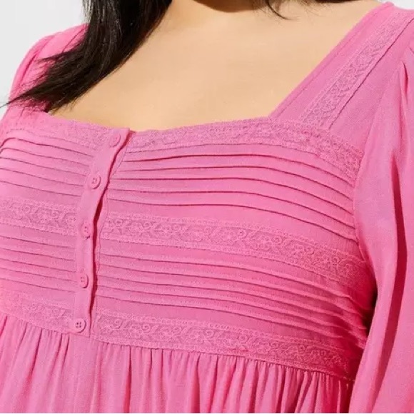 Torrid Rayon Slub Pintuck Neck Skater Dress 1 - Picture 2 of 2